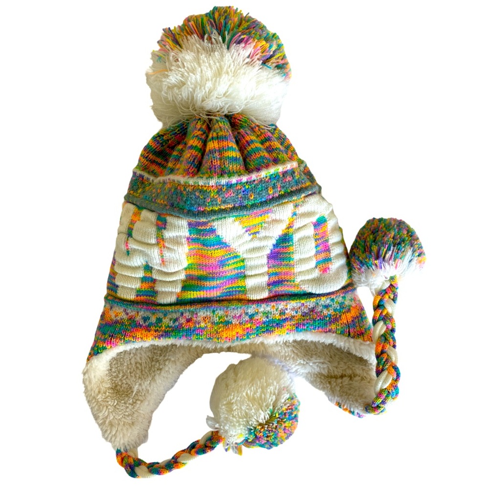 Robin Ruth Multicolor Knit Pom-Pom Hat